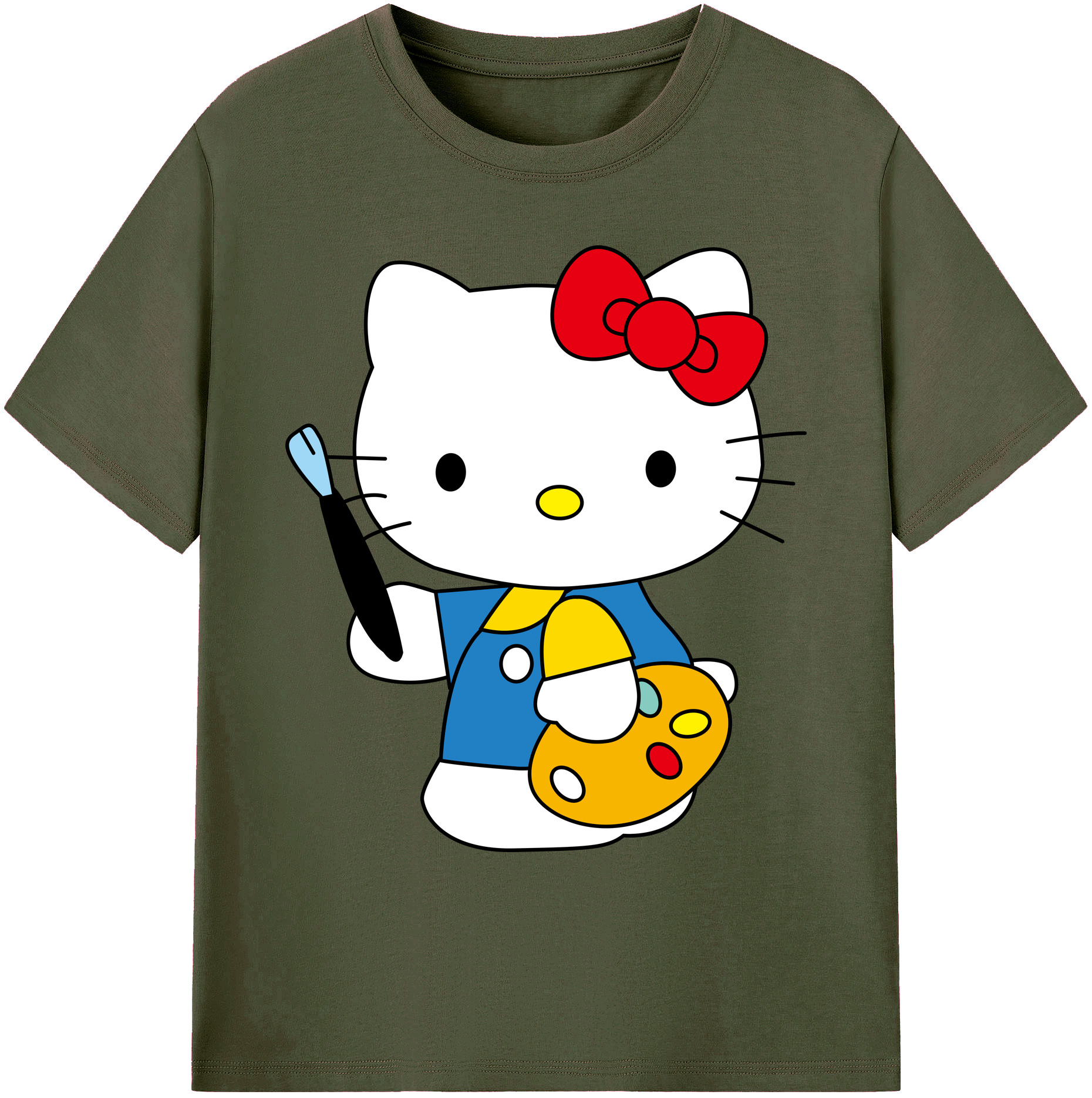 （画像用） Hello Kitty ハローキティ 綿100％ メンズ半袖Tシャツ｜肌触りやわらか＆通気性